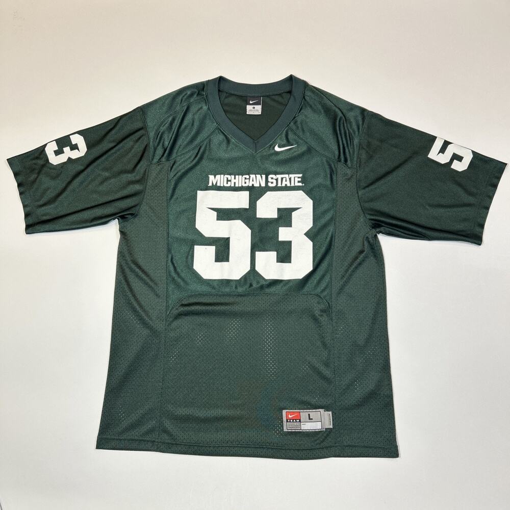 Michigan State Spartans Nike Jersey Men’s Large Green #53 NCAA Football Jersey
